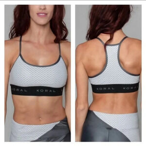 Koral Sweeper Netz Gray Mesh Sports Bra Size Small